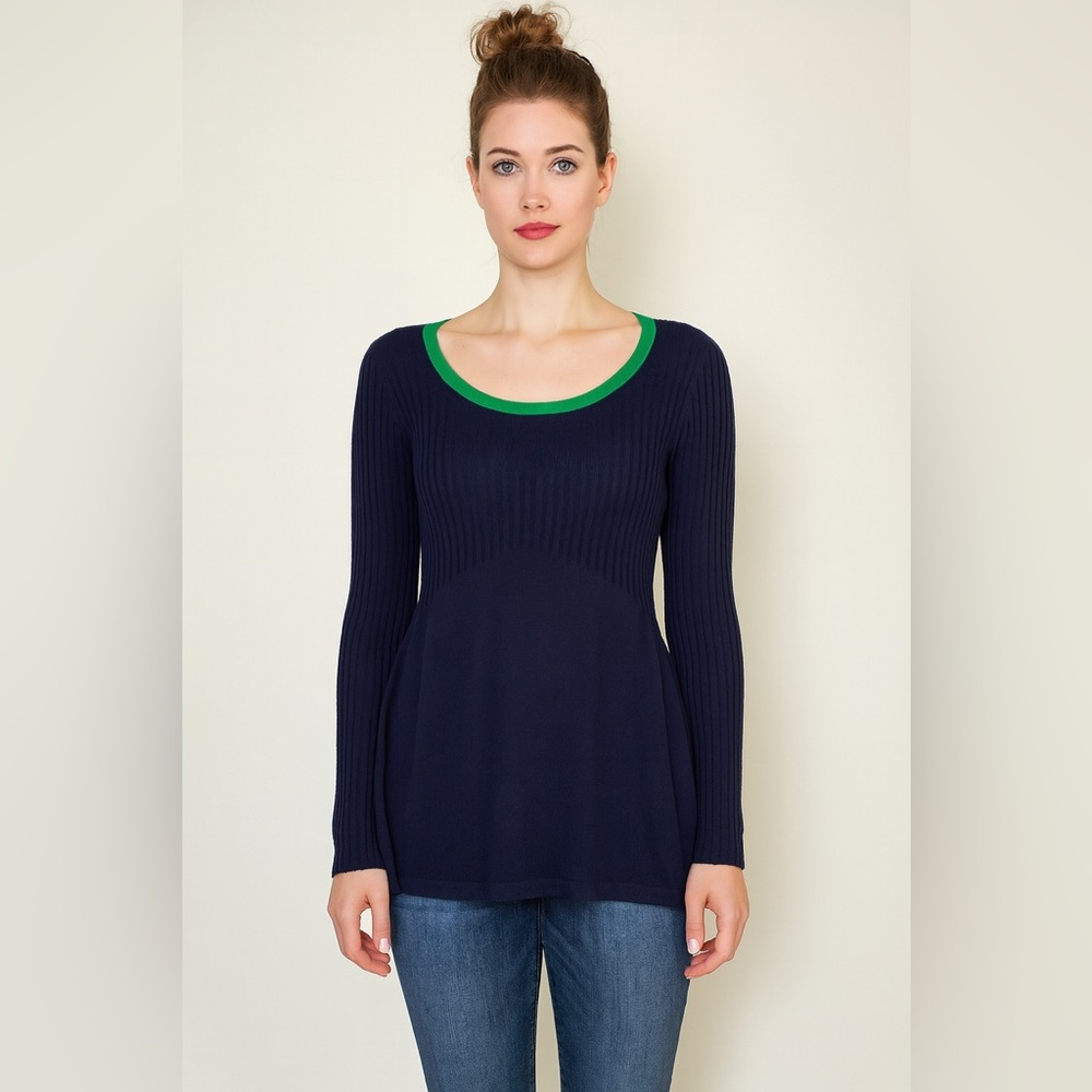 NWT ANTHROPOLOGIE MOTH Peplum Long Sleeve Rayon Rib Knit Top Style 3171 MEDIUM‎